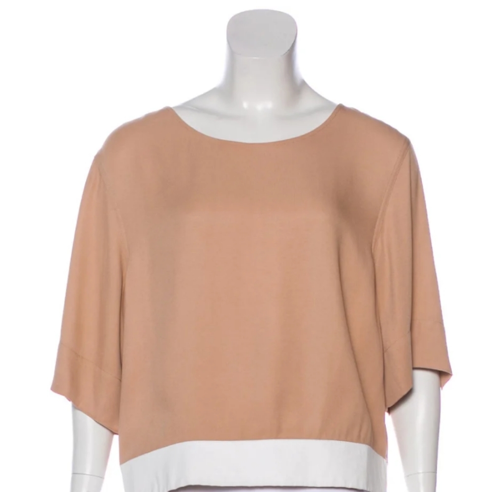 NWT Sandro Small Beige Crop Top